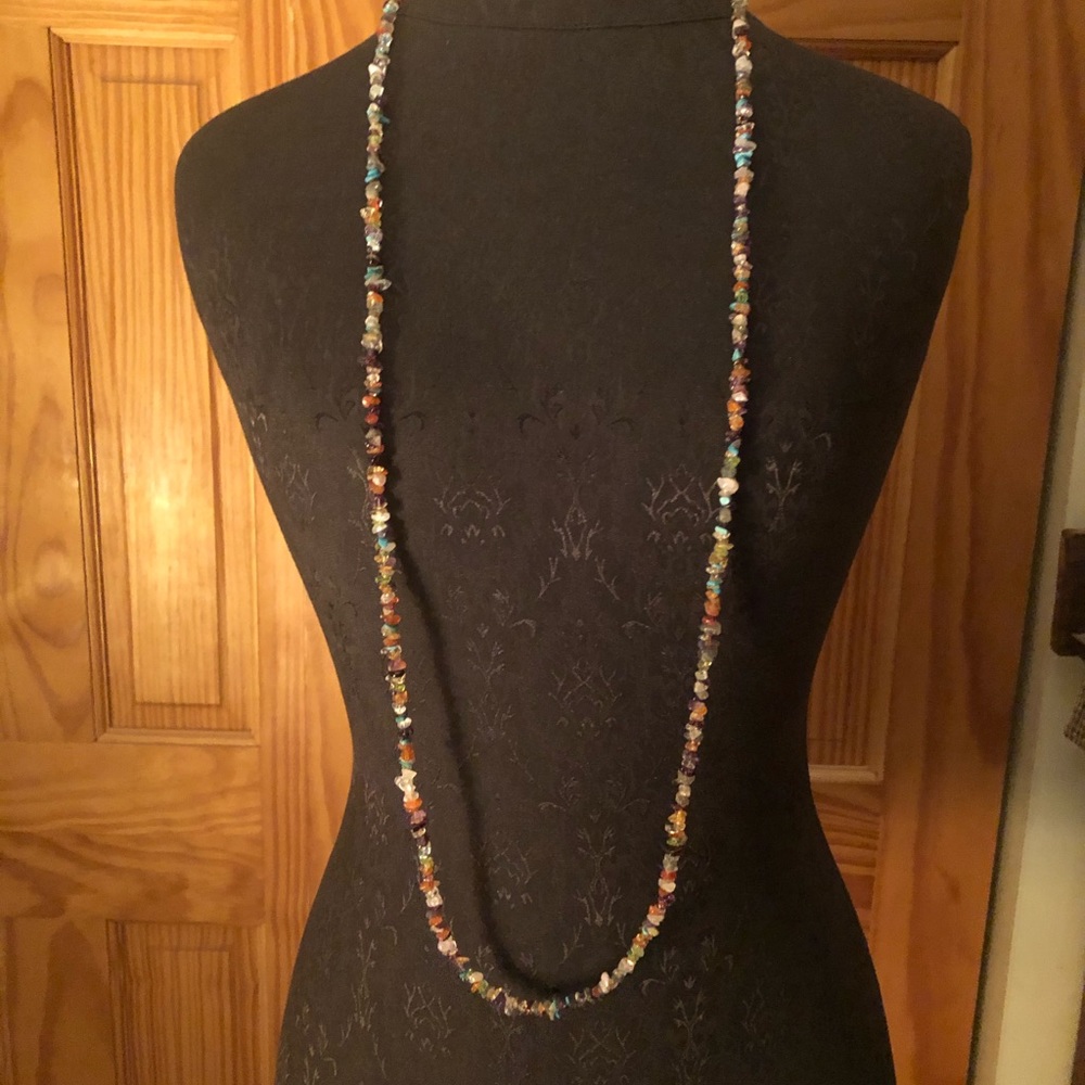 Multi stone necklace with sterling clasp